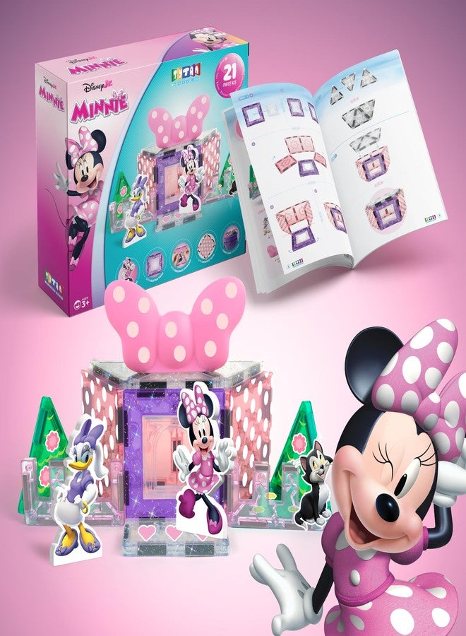 Tytan Official Disney Junior Minnie Mouse Magnetic Character Tile Set - 21-Piece STEAM Building Toy with Reusable Stickers & Instruction Manual - Educational Toy for Kids Ages 3+ - Image 1